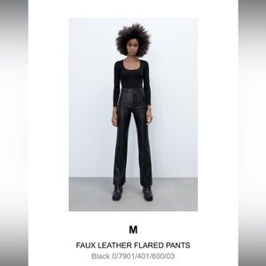 ZARA FAUX LEATHER FLARED PANTS